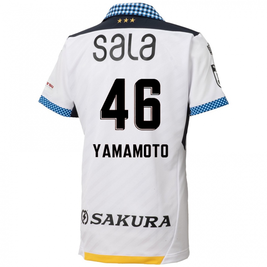 Kinder Shota Yamamoto #46 Weiß Schwarz Auswärtstrikot Trikot 2024/25 T-Shirt Österreich