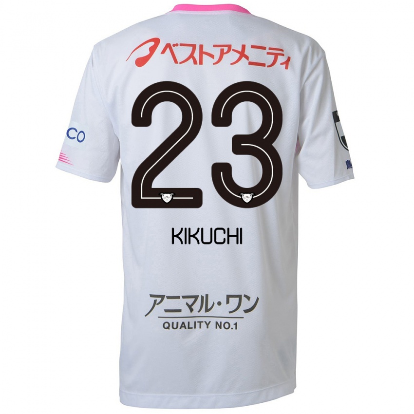 Kinder Taichi Kikuchi #23 Weiß Blau Rosa Auswärtstrikot Trikot 2024/25 T-Shirt Österreich