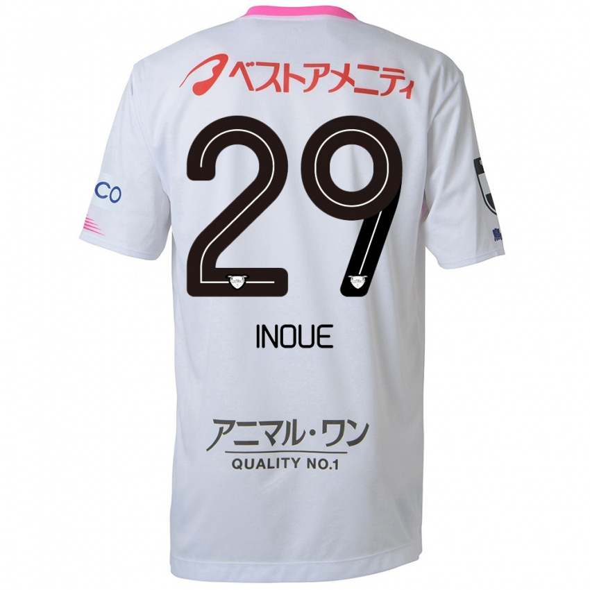 Kinder Taisei Inoue #29 Weiß Blau Rosa Auswärtstrikot Trikot 2024/25 T-Shirt Österreich