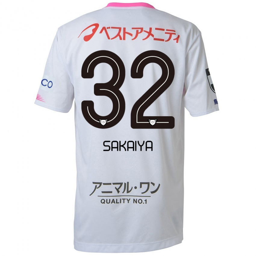 Kinder Keisuke Sakaiya #32 Weiß Blau Rosa Auswärtstrikot Trikot 2024/25 T-Shirt Österreich