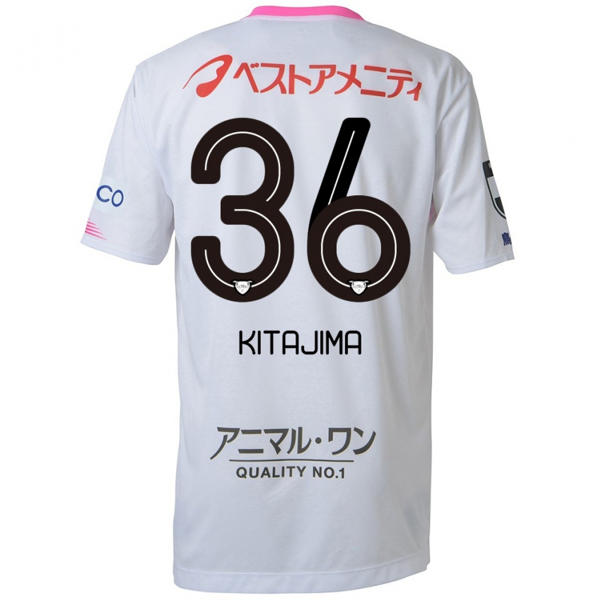 Kinder Fumiya Kitajima #36 Weiß Blau Rosa Auswärtstrikot Trikot 2024/25 T-Shirt Österreich