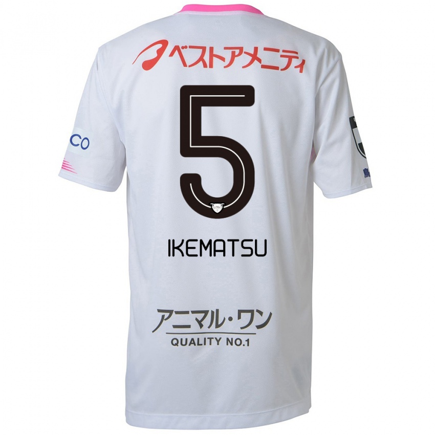 Kinder Teppei Ikematsu #5 Weiß Blau Rosa Auswärtstrikot Trikot 2024/25 T-Shirt Österreich