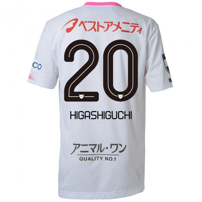 Kinder Aitaro Higashiguchi #20 Weiß Blau Rosa Auswärtstrikot Trikot 2024/25 T-Shirt Österreich