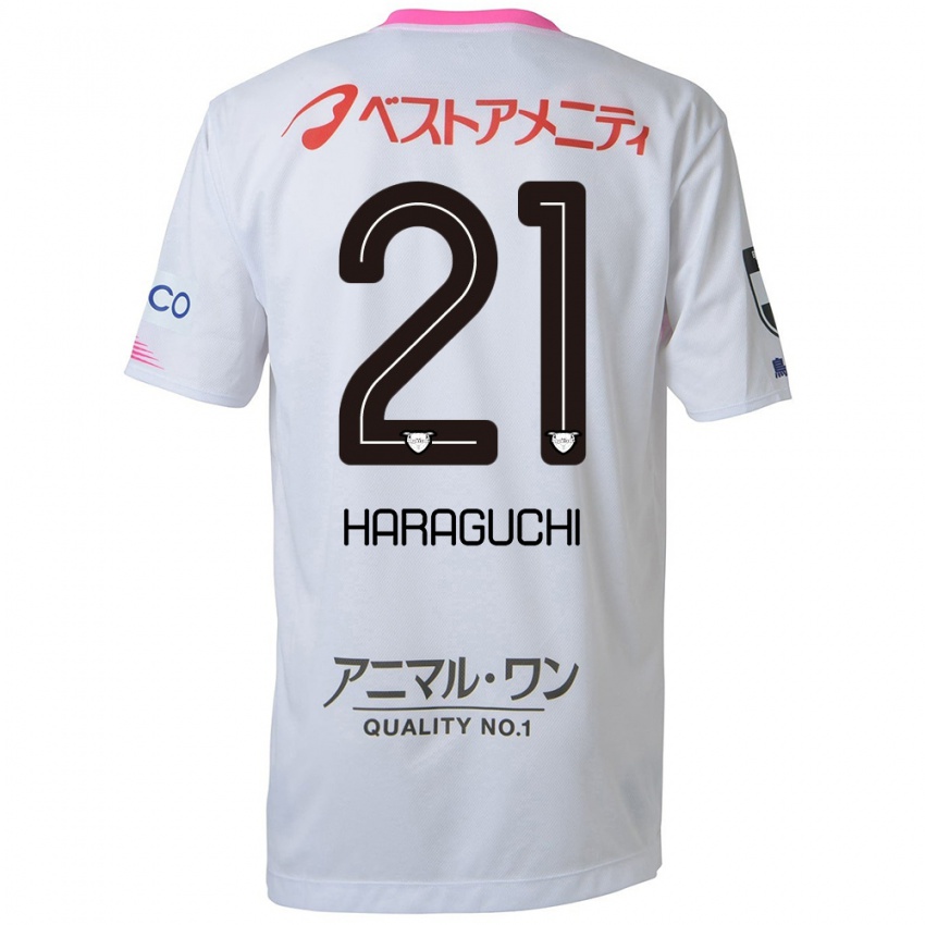 Kinder Konosuke Haraguchi #21 Weiß Blau Rosa Auswärtstrikot Trikot 2024/25 T-Shirt Österreich