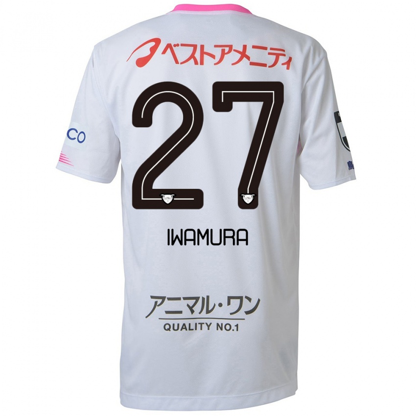 Kinder Junnosuke Iwamura #27 Weiß Blau Rosa Auswärtstrikot Trikot 2024/25 T-Shirt Österreich