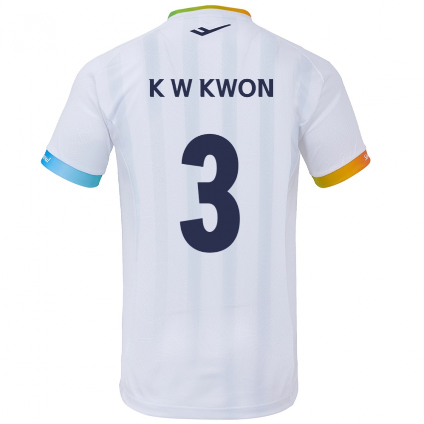 Kinder Wan-Kyu Kwon #3 Weiß Blau Auswärtstrikot Trikot 2024/25 T-Shirt Österreich