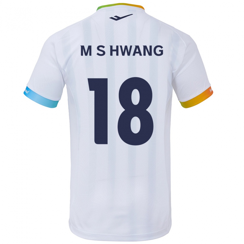 Kinder Seong-Min Hwang #18 Weiß Blau Auswärtstrikot Trikot 2024/25 T-Shirt Österreich