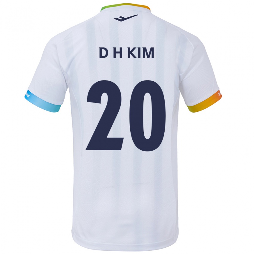 Kinder Hyeon-Deok Kim #20 Weiß Blau Auswärtstrikot Trikot 2024/25 T-Shirt Österreich