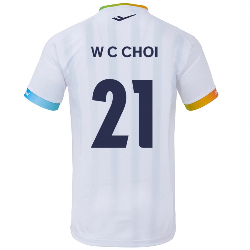 Kinder Cheol-Won Choi #21 Weiß Blau Auswärtstrikot Trikot 2024/25 T-Shirt Österreich