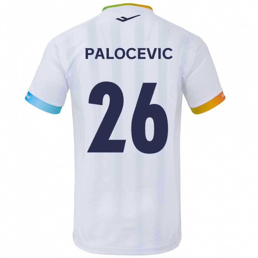 Kinder Aleksandar Palocevic #26 Weiß Blau Auswärtstrikot Trikot 2024/25 T-Shirt Österreich