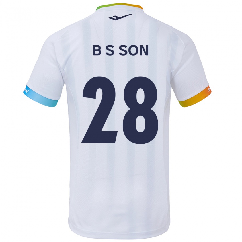 Kinder Seung-Beom Son #28 Weiß Blau Auswärtstrikot Trikot 2024/25 T-Shirt Österreich