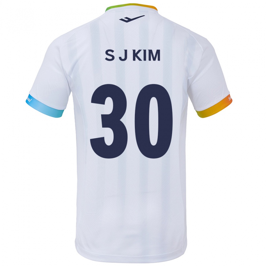 Kinder Ju-Sung Kim #30 Weiß Blau Auswärtstrikot Trikot 2024/25 T-Shirt Österreich