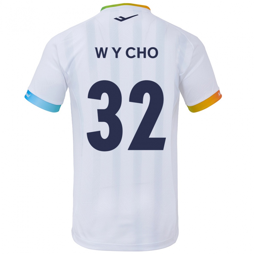 Kinder Young-Wook Cho #32 Weiß Blau Auswärtstrikot Trikot 2024/25 T-Shirt Österreich