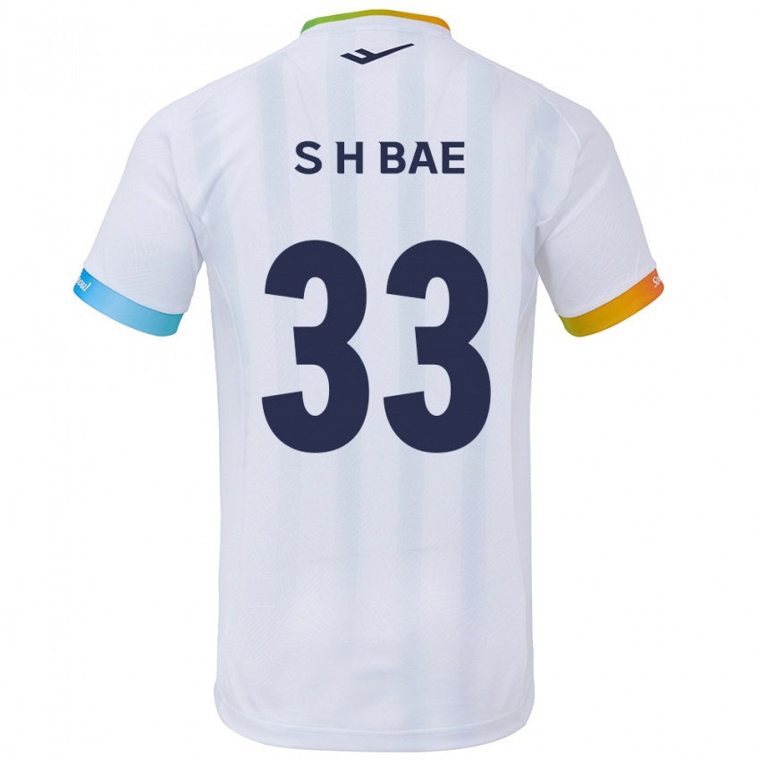 Kinder Hyun-Seo Bae #33 Weiß Blau Auswärtstrikot Trikot 2024/25 T-Shirt Österreich