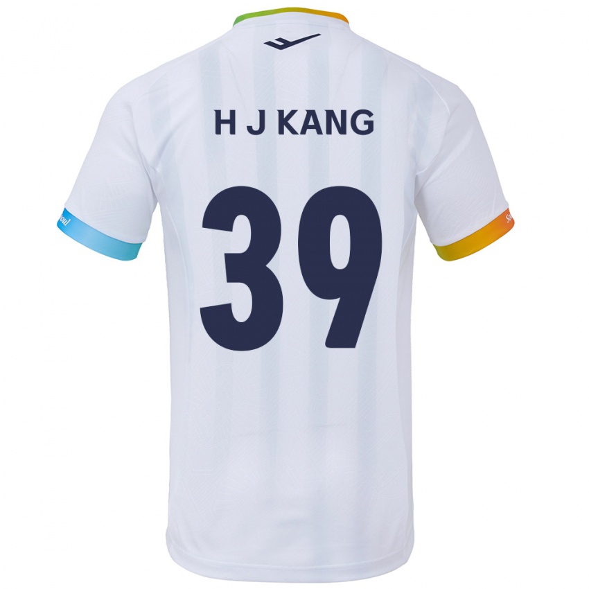 Kinder Ju-Hyeok Kang #39 Weiß Blau Auswärtstrikot Trikot 2024/25 T-Shirt Österreich