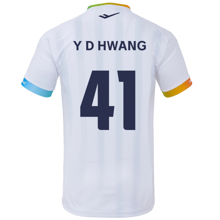 Kinder Do-Yoon Hwang #41 Weiß Blau Auswärtstrikot Trikot 2024/25 T-Shirt Österreich