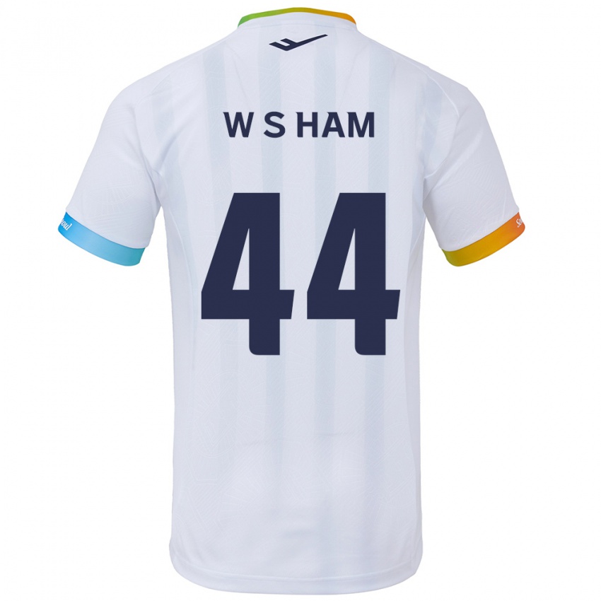 Kinder Sun-Woo Ham #44 Weiß Blau Auswärtstrikot Trikot 2024/25 T-Shirt Österreich