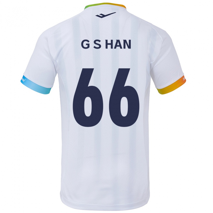 Kinder Seung-Gyu Han #66 Weiß Blau Auswärtstrikot Trikot 2024/25 T-Shirt Österreich