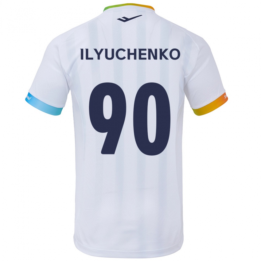 Kinder Stanislav Ilyuchenko #90 Weiß Blau Auswärtstrikot Trikot 2024/25 T-Shirt Österreich