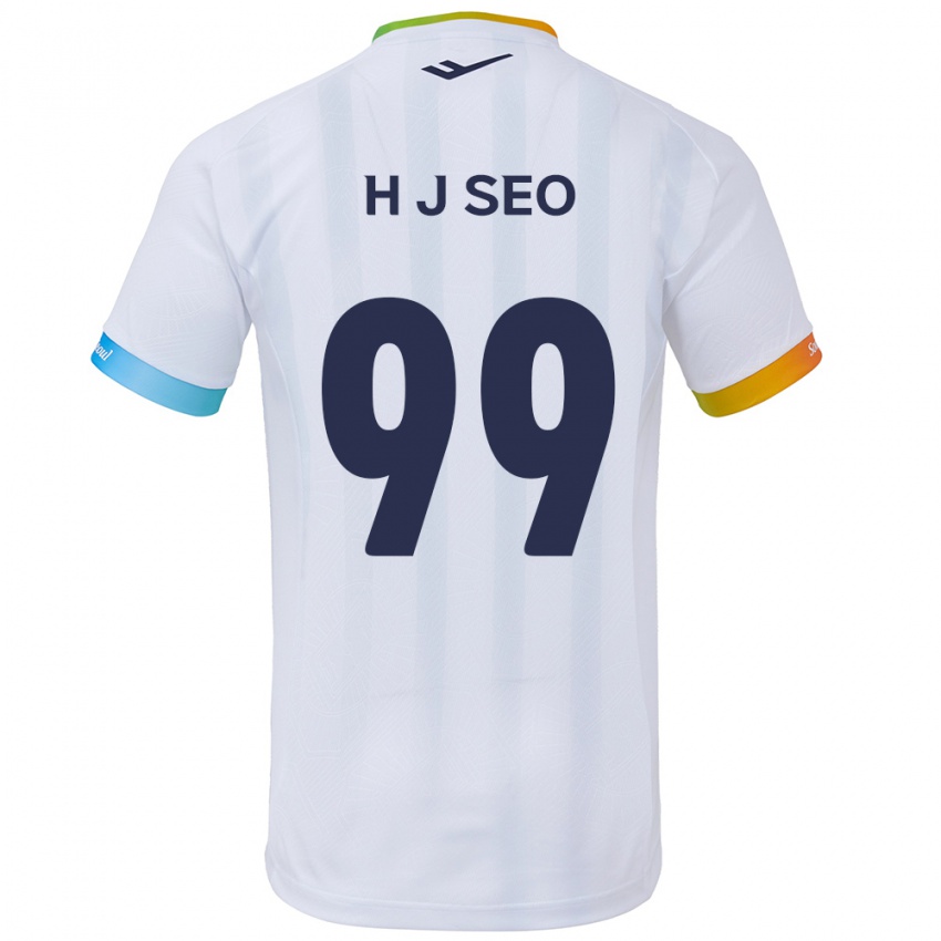 Kinder Ju-Hwan Seo #99 Weiß Blau Auswärtstrikot Trikot 2024/25 T-Shirt Österreich