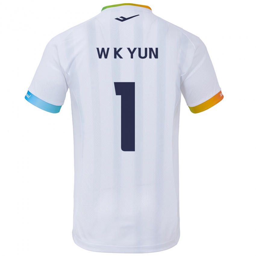 Kinder Ki-Wook Yun #1 Weiß Blau Auswärtstrikot Trikot 2024/25 T-Shirt Österreich