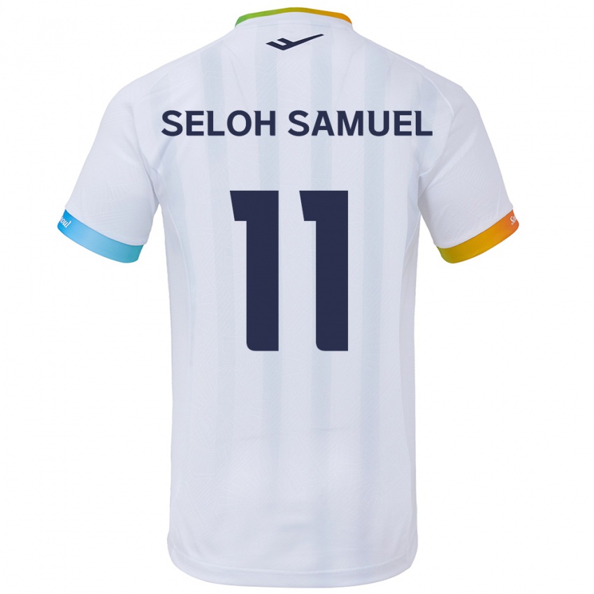 Kinder Gbato Seloh Samuel #11 Weiß Blau Auswärtstrikot Trikot 2024/25 T-Shirt Österreich