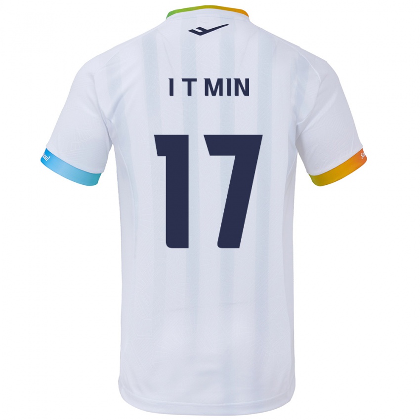 Kinder Tae-In Min #17 Weiß Blau Auswärtstrikot Trikot 2024/25 T-Shirt Österreich