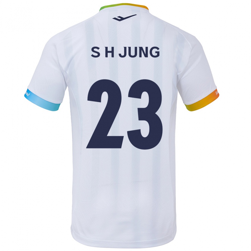 Kinder Hyeon-Soo Jung #23 Weiß Blau Auswärtstrikot Trikot 2024/25 T-Shirt Österreich