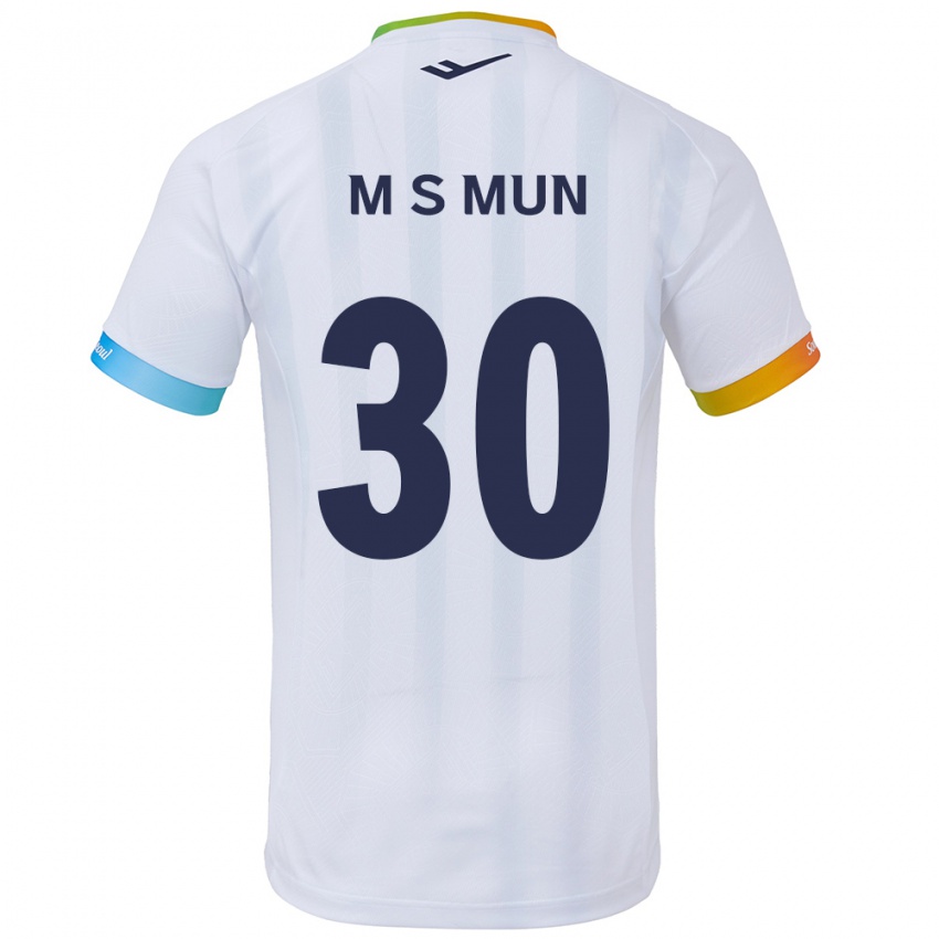 Kinder Seong-Min Mun #30 Weiß Blau Auswärtstrikot Trikot 2024/25 T-Shirt Österreich