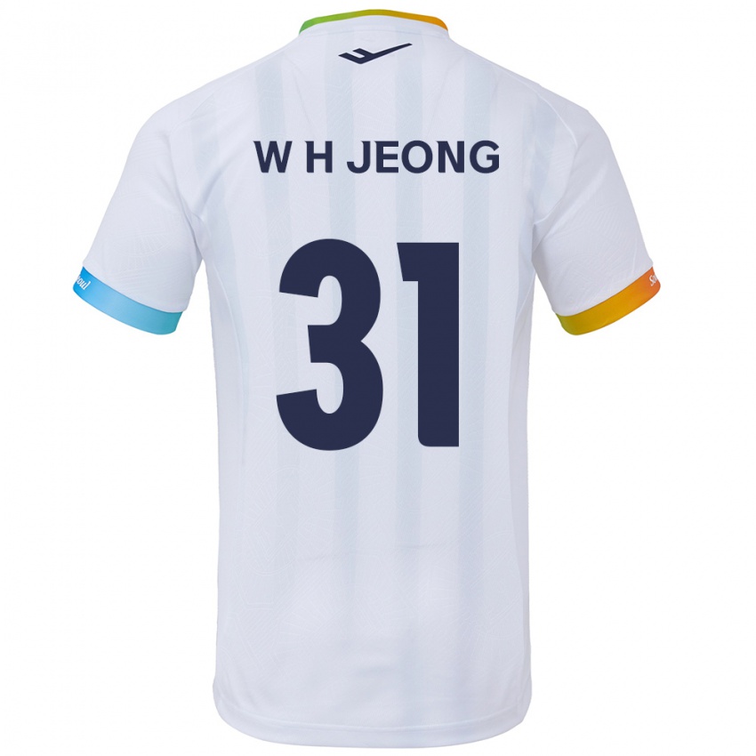 Kinder Hyun-Woong Jeong #31 Weiß Blau Auswärtstrikot Trikot 2024/25 T-Shirt Österreich