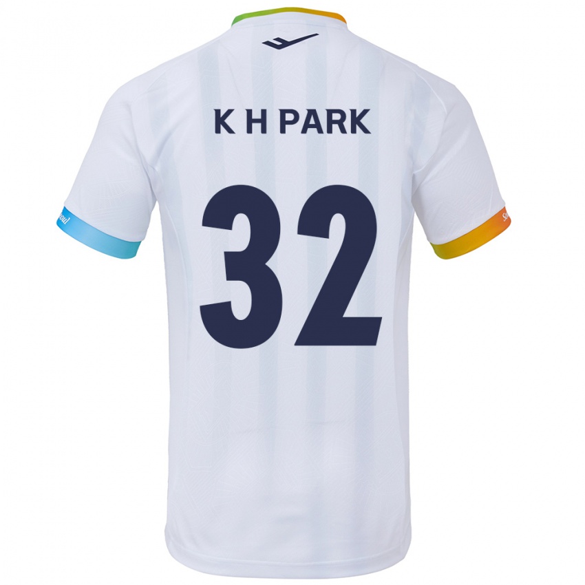 Kinder Han-Kyul Park #32 Weiß Blau Auswärtstrikot Trikot 2024/25 T-Shirt Österreich