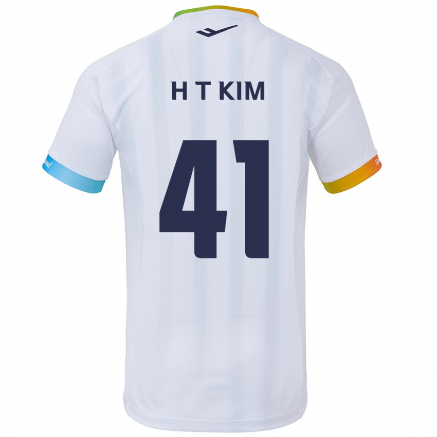 Kinder Tae-Ho Kim #41 Weiß Blau Auswärtstrikot Trikot 2024/25 T-Shirt Österreich