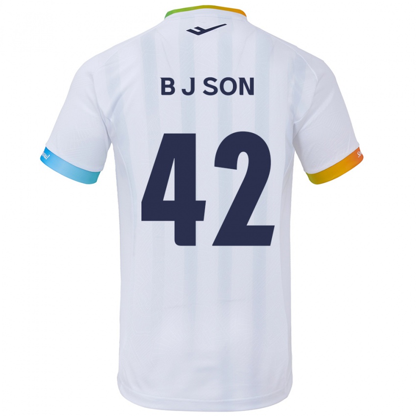 Kinder Jeong-Beom Son #42 Weiß Blau Auswärtstrikot Trikot 2024/25 T-Shirt Österreich