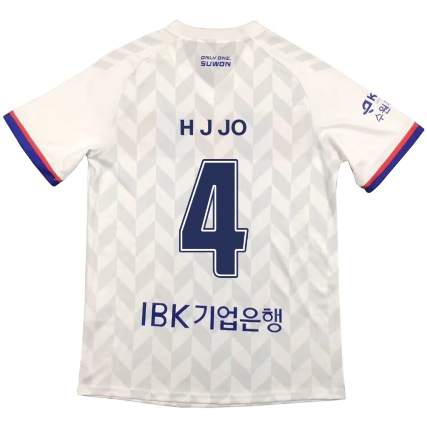 Kinder Jun-Hyun Jo #4 Weiß Blau Auswärtstrikot Trikot 2024/25 T-Shirt Österreich