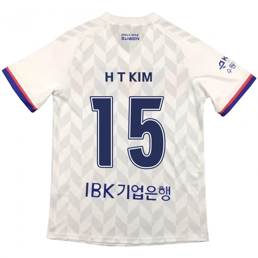 Kinder Tae-Han Kim #15 Weiß Blau Auswärtstrikot Trikot 2024/25 T-Shirt Österreich