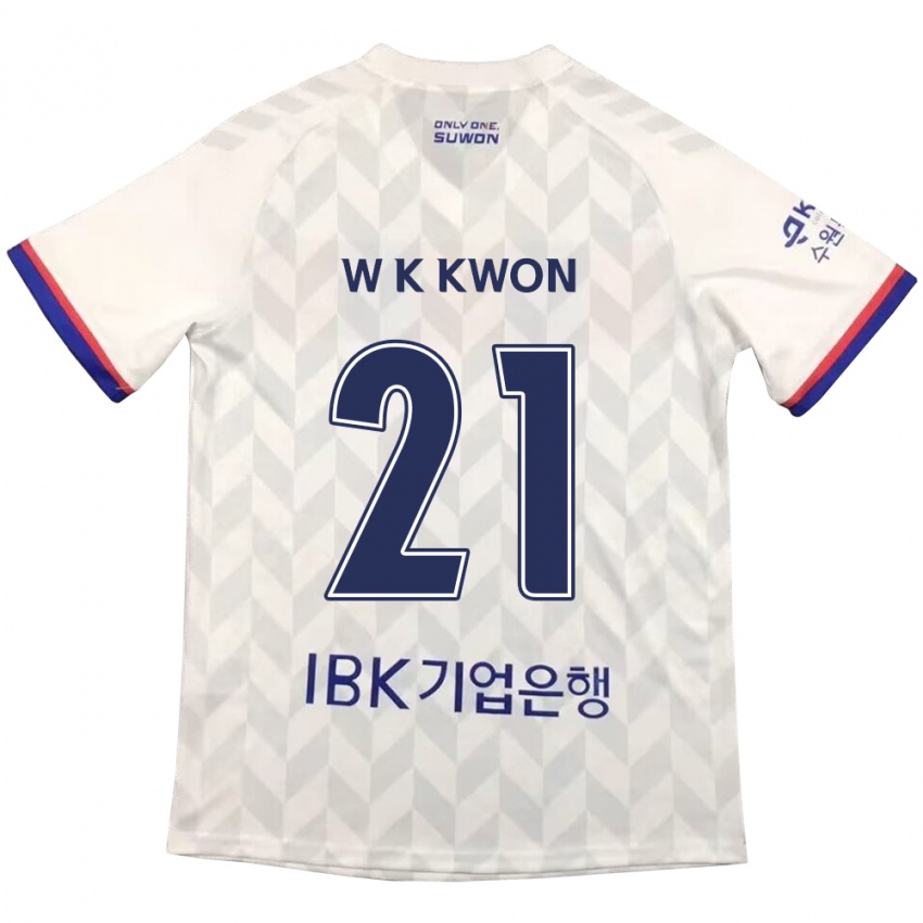 Kinder Kyung-Won Kwon #21 Weiß Blau Auswärtstrikot Trikot 2024/25 T-Shirt Österreich