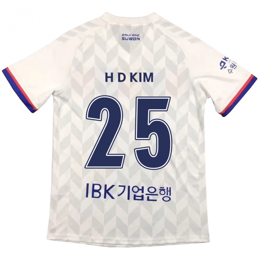 Kinder Dae-Hyun Kim #25 Weiß Blau Auswärtstrikot Trikot 2024/25 T-Shirt Österreich