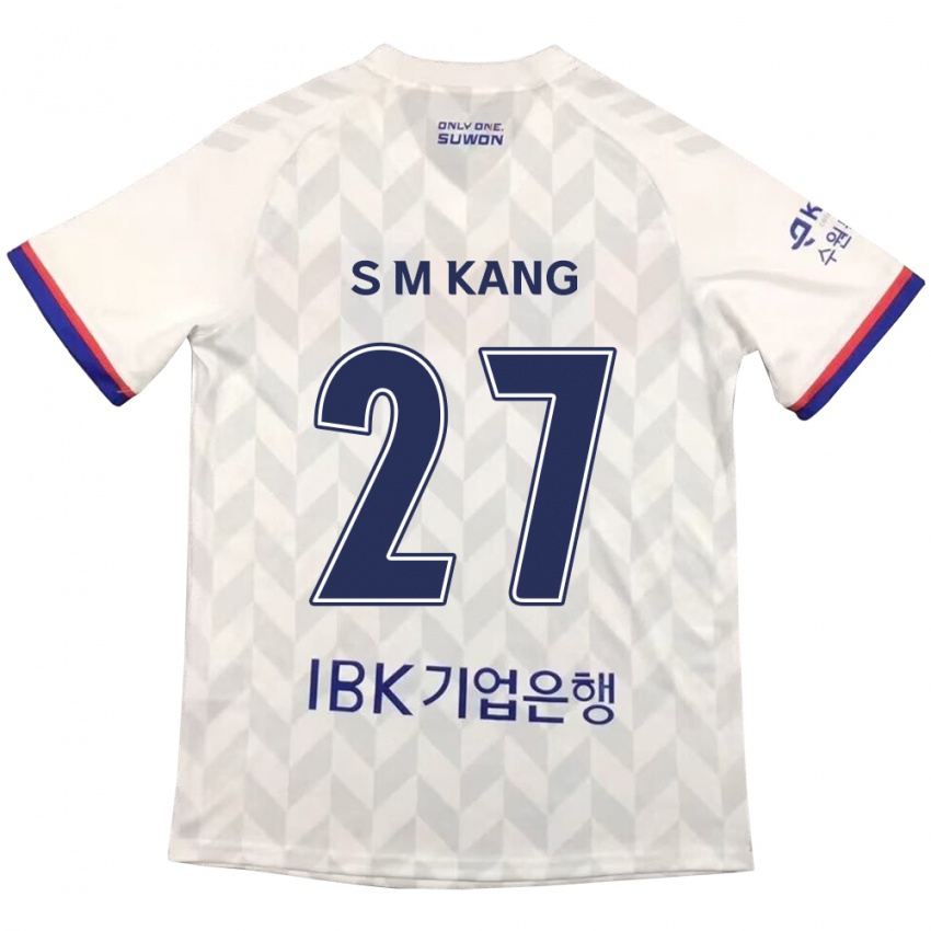 Kinder Min-Sung Kang #27 Weiß Blau Auswärtstrikot Trikot 2024/25 T-Shirt Österreich