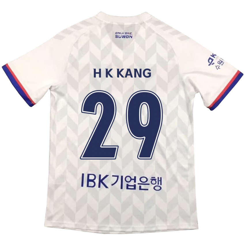 Kinder Kyo-Hun Kang #29 Weiß Blau Auswärtstrikot Trikot 2024/25 T-Shirt Österreich