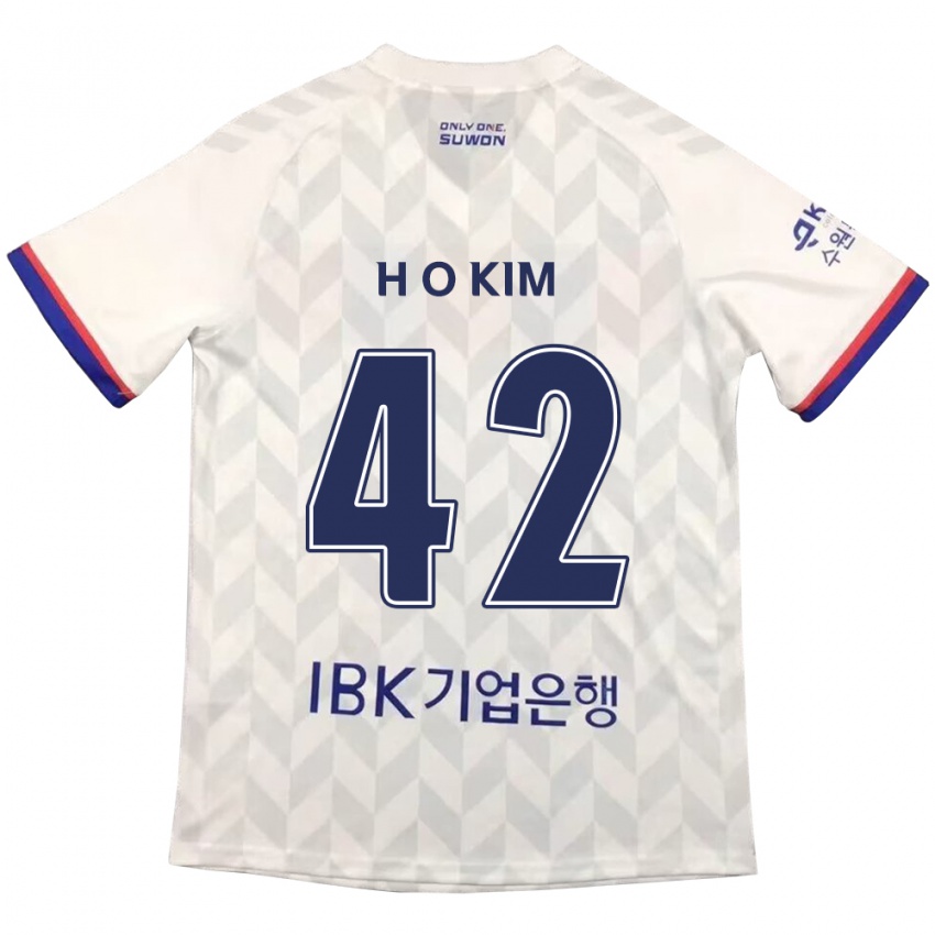 Kinder One-Hyung Kim #42 Weiß Blau Auswärtstrikot Trikot 2024/25 T-Shirt Österreich