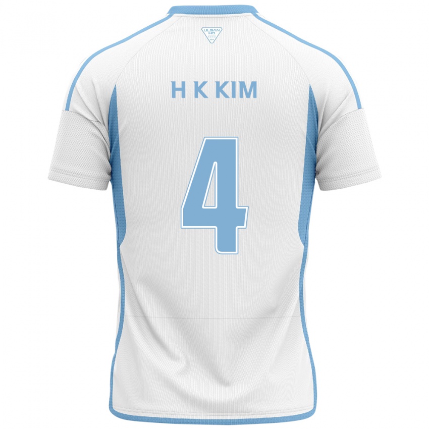 Kinder Kee-Hee Kim #4 Weiß Blau Auswärtstrikot Trikot 2024/25 T-Shirt Österreich