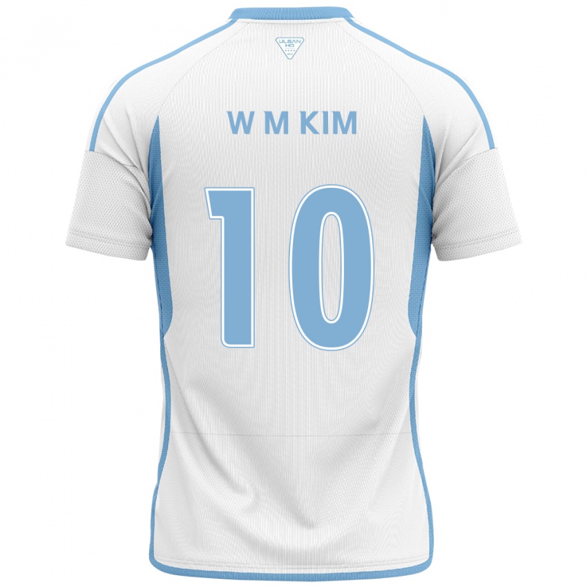 Kinder Min-Woo Kim #10 Weiß Blau Auswärtstrikot Trikot 2024/25 T-Shirt Österreich