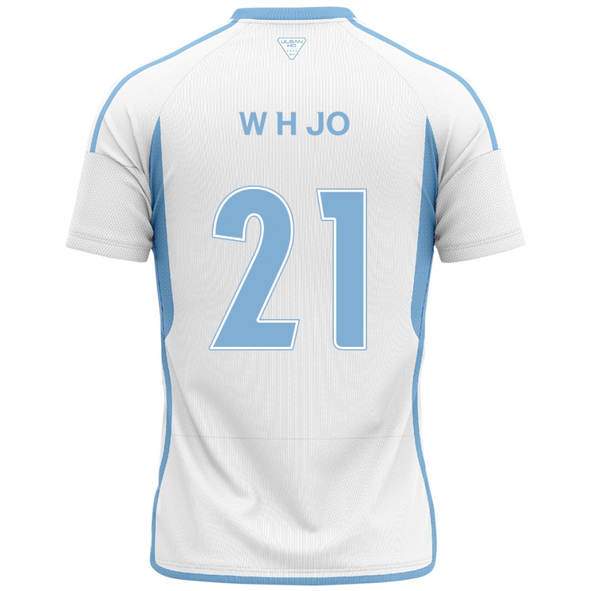 Kinder Hyeon-Woo Jo #21 Weiß Blau Auswärtstrikot Trikot 2024/25 T-Shirt Österreich