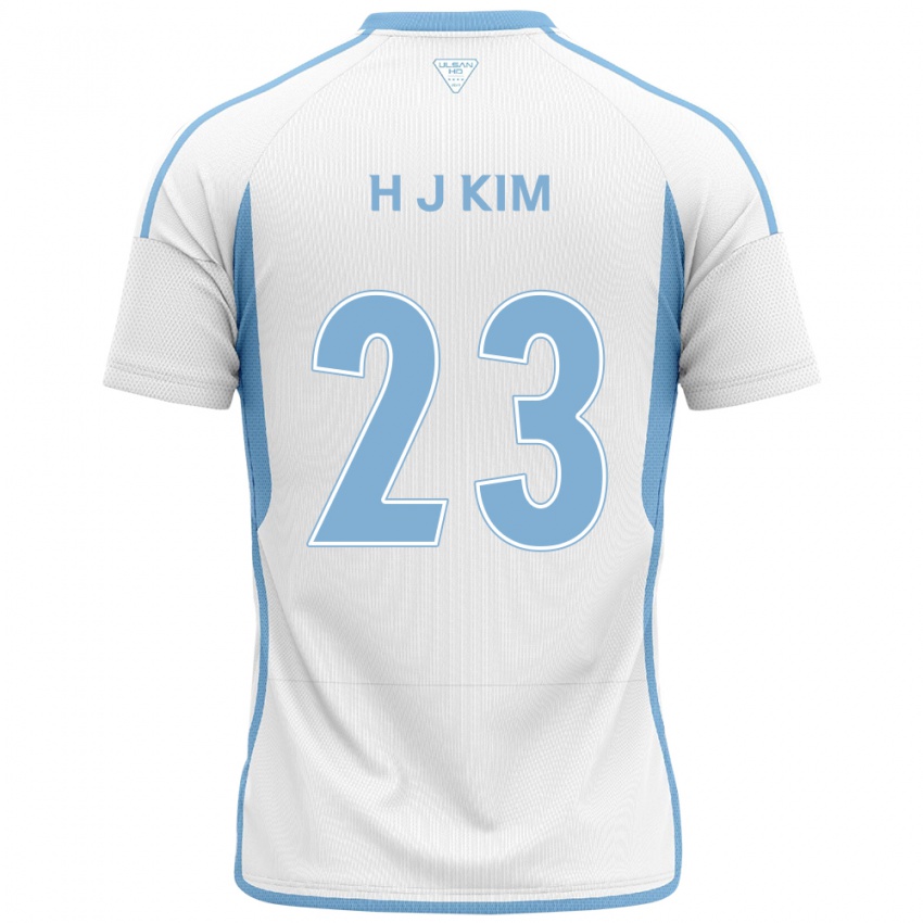 Kinder Ju-Hwan Kim #23 Weiß Blau Auswärtstrikot Trikot 2024/25 T-Shirt Österreich