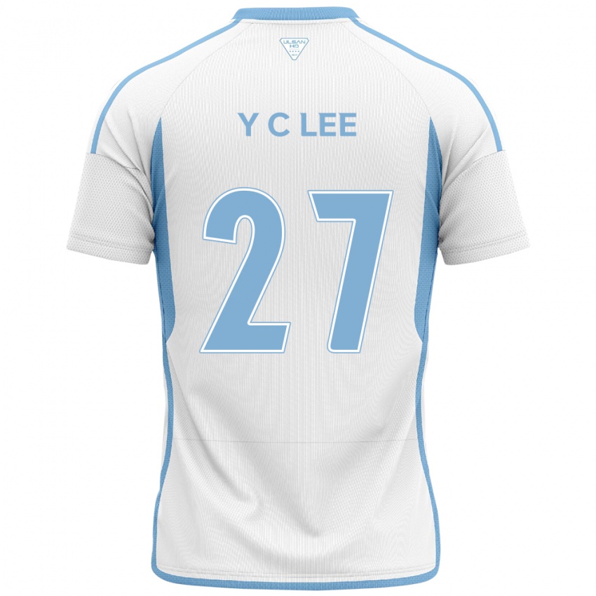 Kinder Chung-Yong Lee #27 Weiß Blau Auswärtstrikot Trikot 2024/25 T-Shirt Österreich