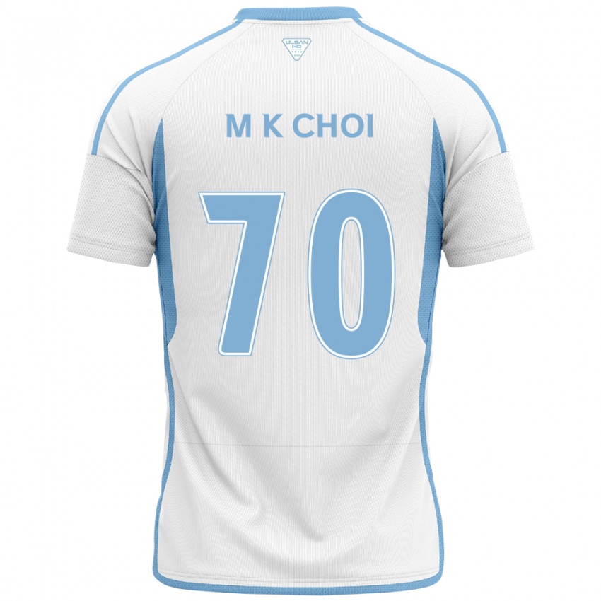 Kinder Kang-Min Choi #70 Weiß Blau Auswärtstrikot Trikot 2024/25 T-Shirt Österreich