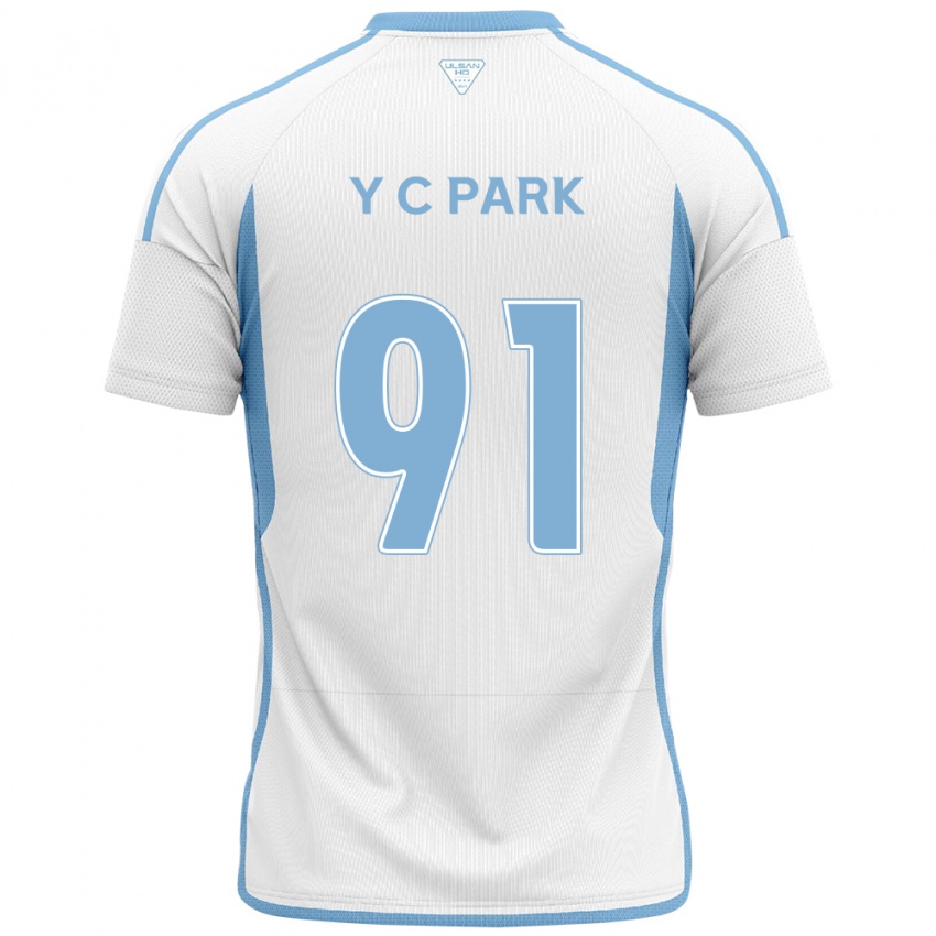 Kinder Chu-Young Park #91 Weiß Blau Auswärtstrikot Trikot 2024/25 T-Shirt Österreich