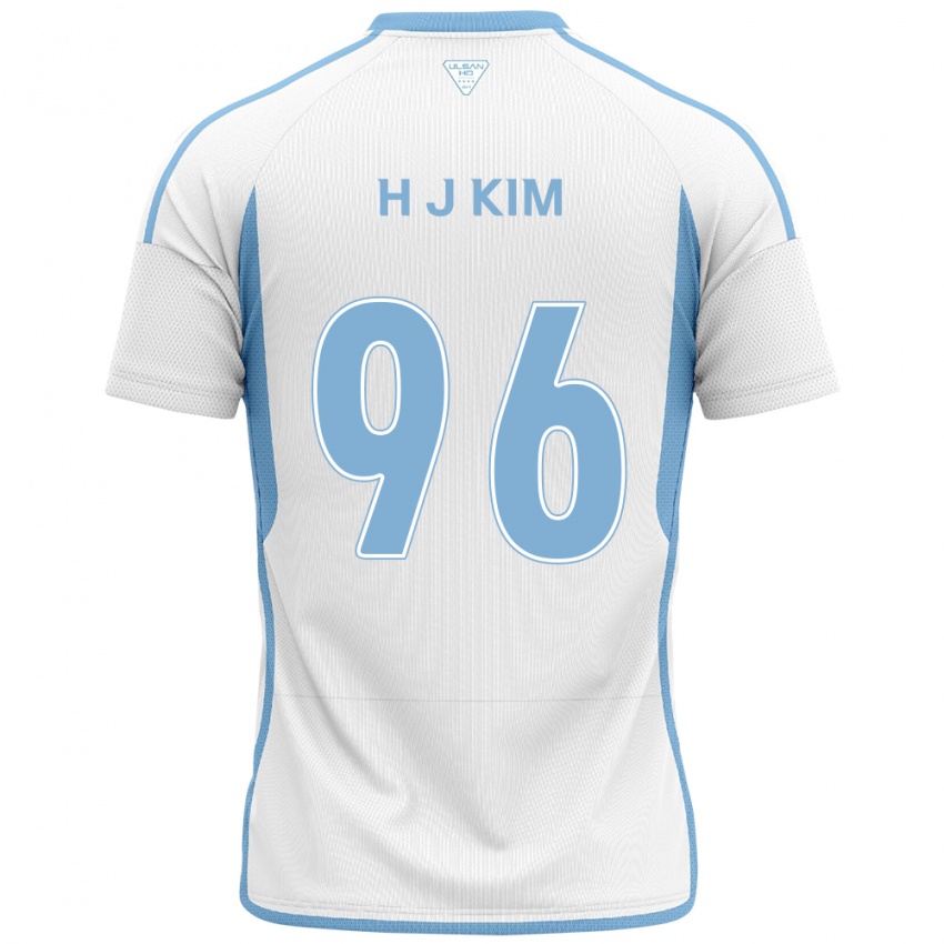 Kinder Ji-Hyun Kim #96 Weiß Blau Auswärtstrikot Trikot 2024/25 T-Shirt Österreich