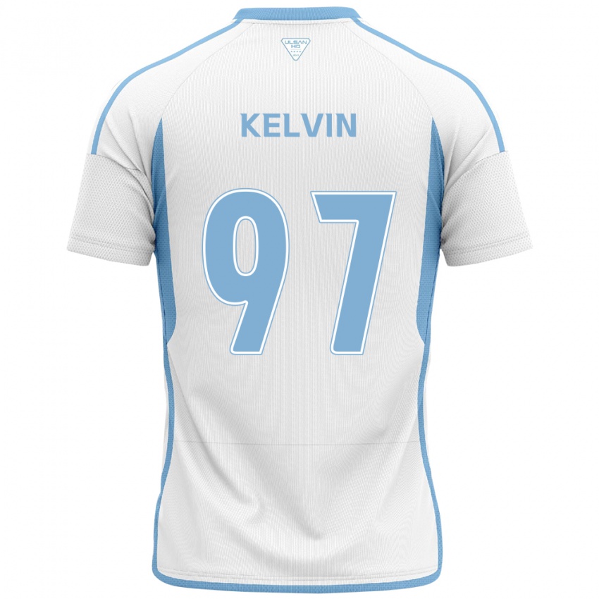 Kinder Kelvin #97 Weiß Blau Auswärtstrikot Trikot 2024/25 T-Shirt Österreich