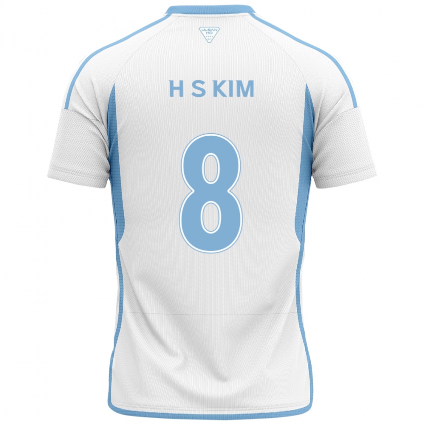 Kinder Seung-Hyun Kim #8 Weiß Blau Auswärtstrikot Trikot 2024/25 T-Shirt Österreich